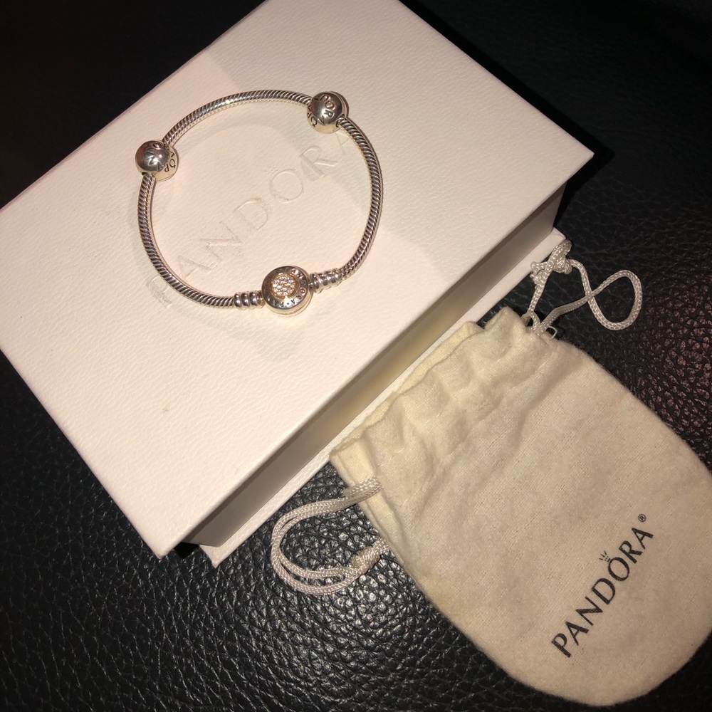 Pandora Snake Chain Bracelet with 2 Clips Included